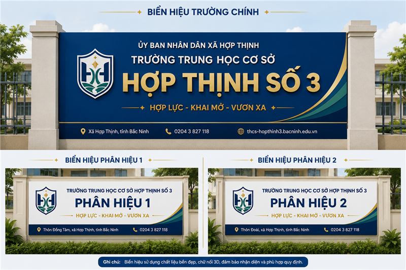Biển hiệu 3 điểm trường