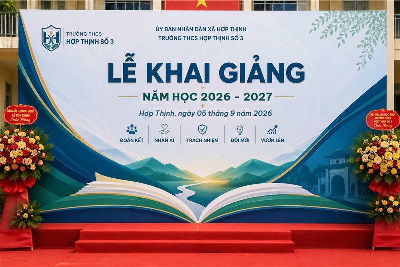 Backdrop lễ khai giảng