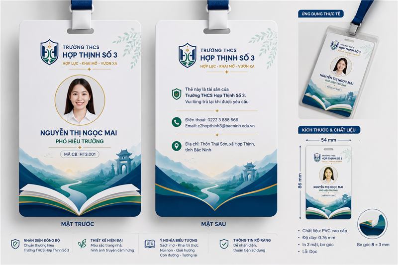 Thẻ cán bộ 2 mặt